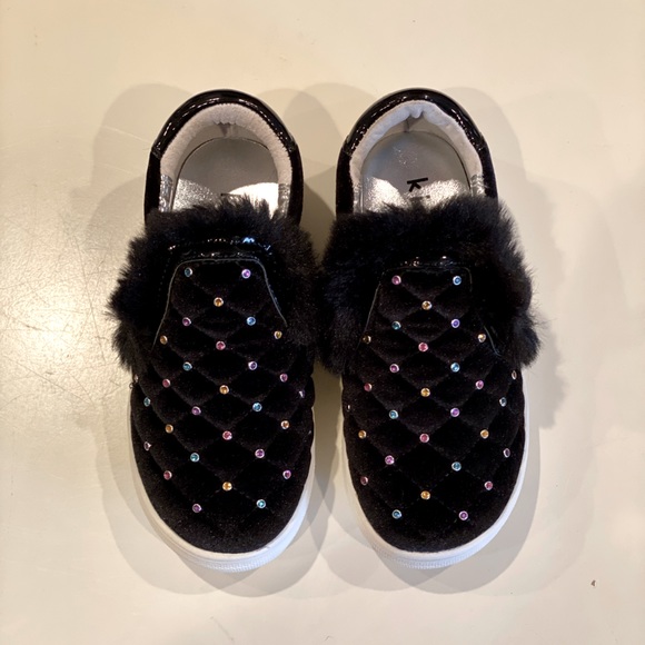 kidpik Other - NEW SZ 11 BLACK SLIP-ONS WITH JEWELS